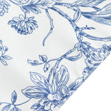 60x102inch White Blue French Toile Polyester Tablecloth Floral Table Cloth for Dining Tables