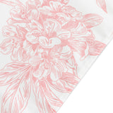 60x102inch White Pink French Toile Polyester Tablecloth, Floral Table Cloth for Dining Tables