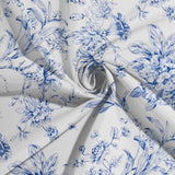 90x132inch White Blue French Toile Polyester Tablecloth, Seamless Floral Rectangle Table#whtbkgd