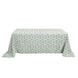 Dusty Sage Green Polyester Rectangular Tablecloth in French Toile Pattern