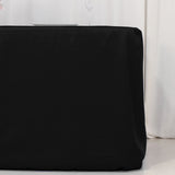 Black Fitted Premium Polyester Rectangle Tablecloth 6ft Table Cover