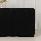 Black Fitted Premium Polyester Rectangle Tablecloth 6ft Table Cover