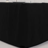 Black Fitted Premium Polyester Rectangle Tablecloth 6ft Table Cover