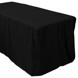 Black Fitted Premium Polyester Rectangle Tablecloth 6ft Table Cover