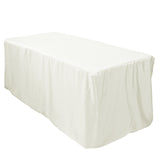 Ivory Fitted Premium Polyester Rectangle Tablecloth 6ft Table Cover#whtbkgd