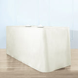 Ivory Fitted Premium Polyester Rectangle Tablecloth 6ft Table Cover