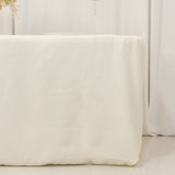 Ivory Fitted Premium Polyester Rectangle Tablecloth 6ft Table Cover