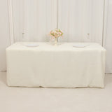 Ivory Fitted Premium Polyester Rectangle Tablecloth 6ft Table Cover