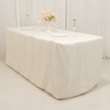 Ivory Fitted Premium Polyester Rectangle Tablecloth 6ft Table Cover