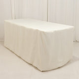 Ivory Fitted Premium Polyester Rectangle Tablecloth 6ft Table Cover