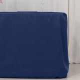 Navy Blue Fitted Premium Polyester Rectangle Tablecloth 6ft Table Cover For 72"x30" Tables - 220GSM