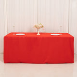 Red Fitted Premium Polyester Rectangle Tablecloth 6ft Table Cover