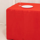 Red Fitted Premium Polyester Rectangle Tablecloth 6ft Table Cover