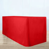 Red Fitted Premium Polyester Rectangle Tablecloth 6ft Table Cover