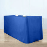 Royal Blue Fitted Premium Polyester Rectangle Tablecloth 6ft Table Cover