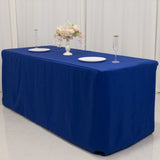 Royal Blue Fitted Premium Polyester Rectangle Tablecloth 6ft Table Cover