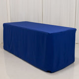 Royal Blue Fitted Premium Polyester Rectangle Tablecloth 6ft Table Cover