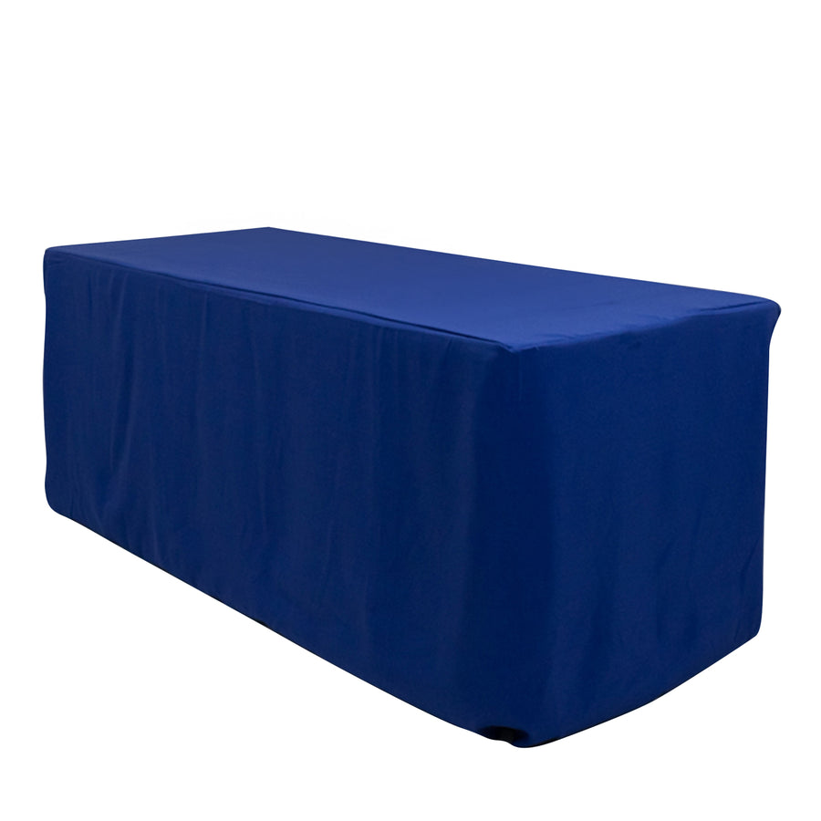 Royal Blue Fitted Premium Polyester Rectangle Tablecloth 6ft Table Cover#whtbkgd