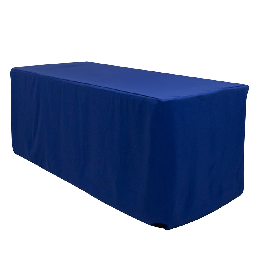 Royal Blue Fitted Premium Polyester Rectangle Tablecloth 6ft Table Cover#whtbkgd