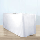 White Fitted Premium Polyester Rectangle Tablecloth 6ft Table Cover