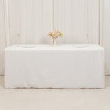 White Fitted Premium Polyester Rectangle Tablecloth 6ft Table Cover