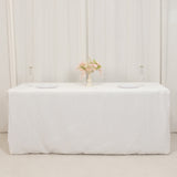 White Fitted Premium Polyester Rectangle Tablecloth 6ft Table Cover