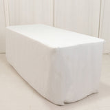 White Fitted Premium Polyester Rectangle Tablecloth 6ft Table Cover