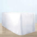 White Fitted Premium Polyester Rectangle Tablecloth 6ft Table Cover