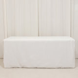 White Fitted Premium Polyester Rectangle Tablecloth 6ft Table Cover