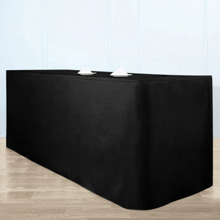 <h3 style="margin-left:0px;"><strong>Premium Black Fitted Premium Polyester Rectangle Tablecloth</strong>