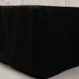 Black Fitted Premium Polyester Rectangle Tablecloth 8ft Table Cover For 96x30inch Tables - 220GSM