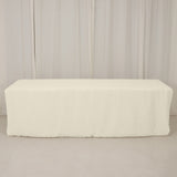 Ivory Fitted Premium Polyester Rectangle Tablecloth 8ft Table Cover