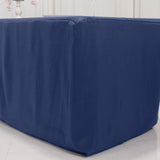 Navy Blue Fitted Premium Polyester Rectangle Tablecloth 8ft Table Cover