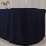 Navy Blue Fitted Premium Polyester Rectangle Tablecloth 8ft Table Cover