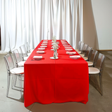 Red Fitted Premium Polyester Rectangle Tablecloth 8ft Table Cover For