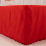 Red Fitted Premium Polyester Rectangle Tablecloth 8ft Table Cover For