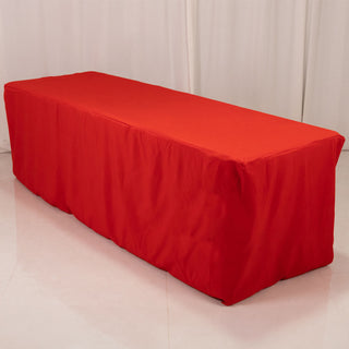 <h3 style="margin-left:0px;"><strong>Premium Red Fitted Premium Polyester Rectangle Tablecloth</strong>