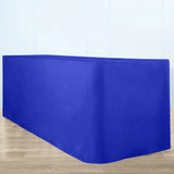 Royal Blue Fitted Premium Polyester Rectangle Tablecloth 8ft Table Cover For 96x30inch Table