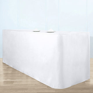 <h3 style="margin-left:0px;"><strong>Premium White Fitted Premium Polyester Rectangle Tablecloth</strong>