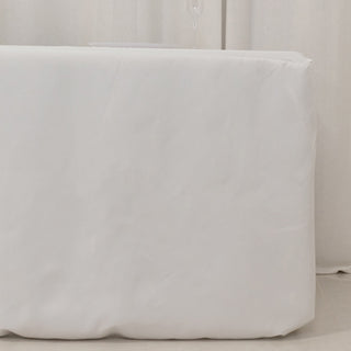 <h3 style="margin-left:0px;"><strong>Sleek &amp; Wrinkle-Free White Fitted Rectangle Tablecloth</strong>