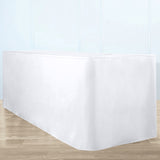 White Fitted Premium Polyester Rectangle Tablecloth 8ft Table Cover For 96x30inch Tables - 220GSM