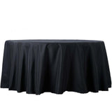 108" Fire Retardant Black Tablecloth Premium Polyester Round Table Cover