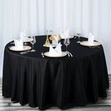 108" Fire Retardant Black Tablecloth Premium Polyester Round Table Cover