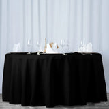 108" Fire Retardant Black Tablecloth Premium Polyester Round Table Cover