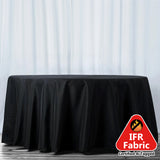 108" Fire Retardant Black Tablecloth Premium Polyester Round Table Cover