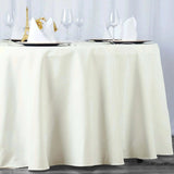 108" Fire Retardant Ivory Tablecloth Premium Polyester Round Table Cover