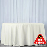 108" Fire Retardant Ivory Tablecloth Premium Polyester Round Table Cover