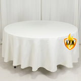 108" Fire Retardant Ivory Tablecloth Premium Polyester Round Table Cover