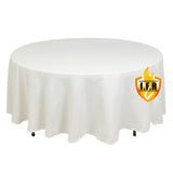 108" Fire Retardant Ivory Tablecloth Premium Polyester Round Table Cover