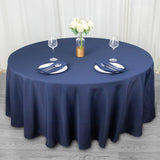 108" Fire Retardant Navy Blue Tablecloth Premium Polyester Round Table Cover